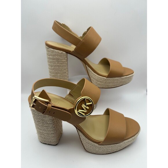 MICHAEL Michael Kors Women's Platform Espadrille Sandals Tan Size 10M - Picture 4 of 7